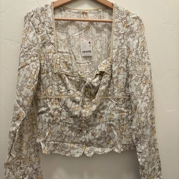 Free People Call Me Baby Long-Sleeve Blouse NWT * - Picture 4 of 6